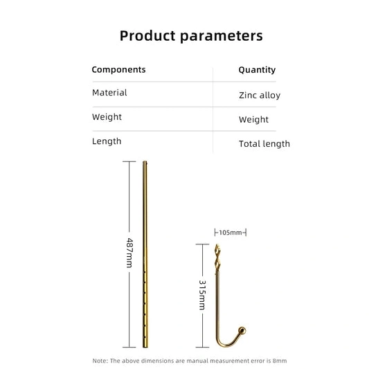 AllNight Adjustable Hook Anal 3867 LOCKINK Set Golden 0403